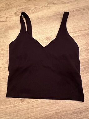 Lululemon Black V-Neck Cropped Tank Top